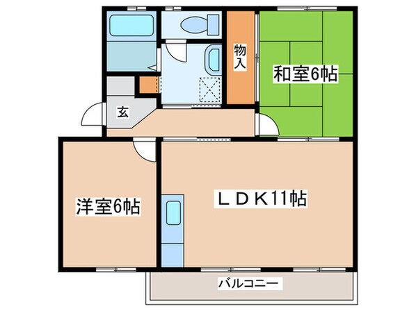 ポプラヶ丘コープ５号棟の物件間取画像